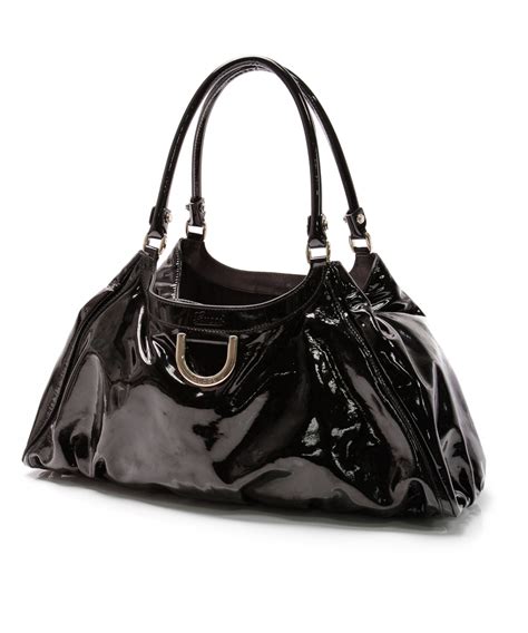 gucci black patent leather handbag.